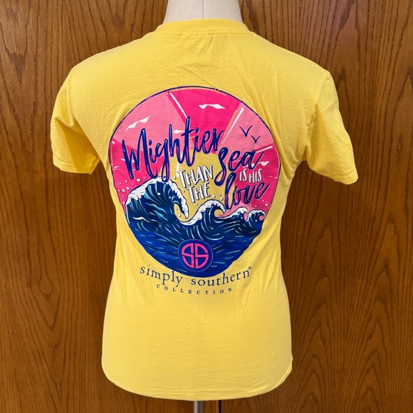 EUC Simply Southern “Mightier than the Sea is His Love” T-shirt Top Women’s S - Picture 1 of 7